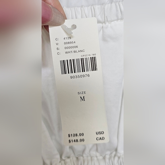 By Anthropologie Women's One-Piece Pull-On Cotton Bloomer Romper in White, MED - Picture 13 of 13